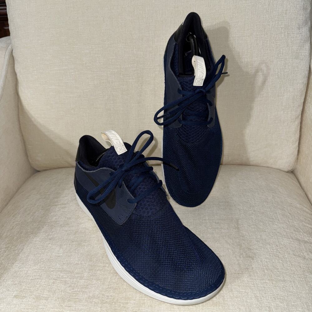 NIKE SOLARSOFT MOCCASIN SHOES, US MENS 12 NAVY, 555301-401